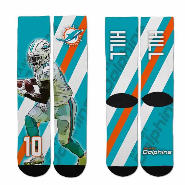 Miami Dolphins NFL Adult Player Stripe Sock - Teal #10