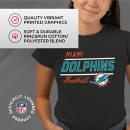 Miami Dolphins NFL Womens Plus Size Relaxed Fit T-Shirt - Black