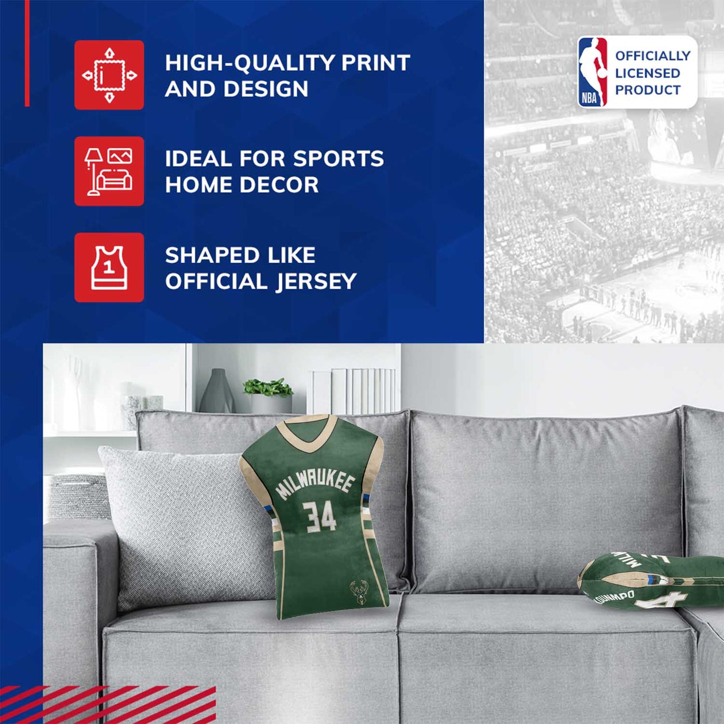 Milwaukee Bucks NBA Travel Giannis Antetokounmpo Jersey Cloud Pillow Bedding Accessories - Green