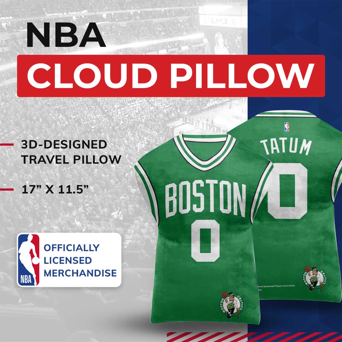 Boston Celtics NBA Travel Jayson Tatum Jersey Cloud Pillow Bedding Accessories - Green