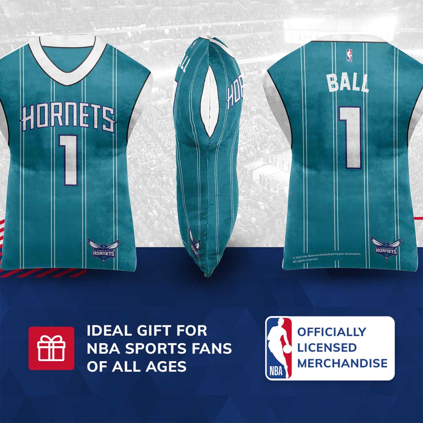 Charlotte Hornets NBA Travel LaMelo Ball Jersey Cloud Pillow Bedding Accessories - Teal