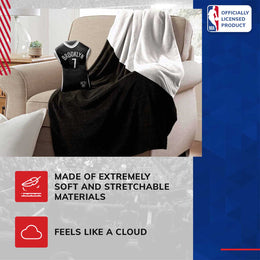 Brooklyn Nets NBA Travel Kevin Durant Jersey Cloud Pillow Bedding Accessories - Black