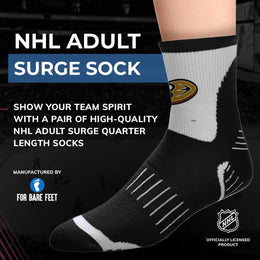 Anaheim Ducks NHL Adult Surge Team Mascot Mens and Womens Quarter Socks - Black