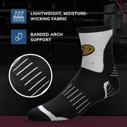 Anaheim Ducks NHL Adult Surge Team Mascot Mens and Womens Quarter Socks - Black