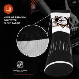 Anaheim Ducks NHL Adult Surge Team Mascot Mens and Womens Quarter Socks - Black
