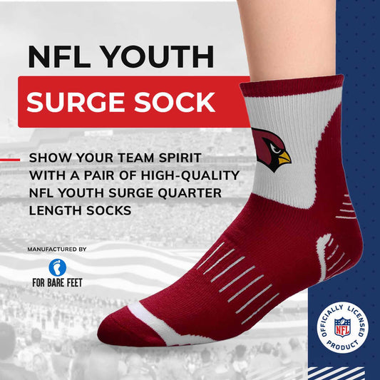 Arizona Cardinals NFL Youth Performance Quarter Length Socks - Cardinal