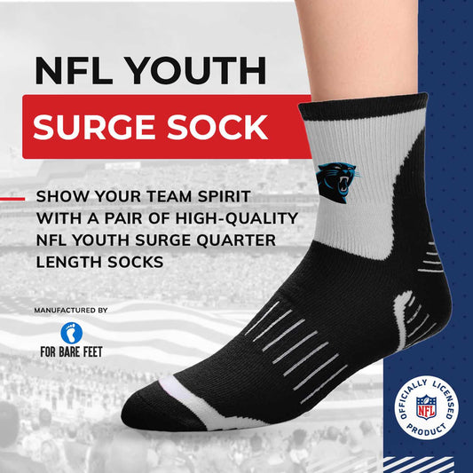 Carolina Panthers NFL Youth Performance Quarter Length Socks - Black