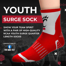 Cincinnati  Bearcats NCAA Youth Surge Team Mascot Quarter Socks - Red