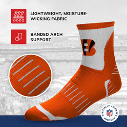 Cincinnati Bengals NFL Youth Performance Quarter Length Socks - Orange