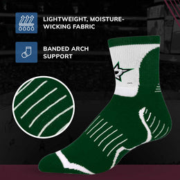 Dallas Stars NHL Adult Surge Team Mascot Mens and Womens Quarter Socks - Forest Green