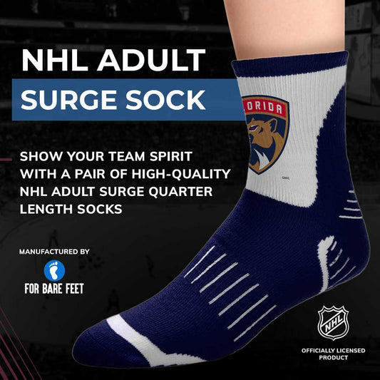 Florida Panthers NHL Adult Surge Team Mascot Mens and Womens Quarter Socks - Navy
