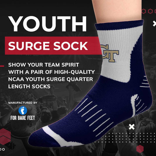 Georgia Tech Yellowjackets NCAA Youth Surge Team Mascot Quarter Socks - Navy