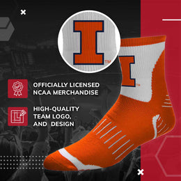 Illinois Fighting Illini NCAA Youth Surge Team Mascot Quarter Socks - Orange