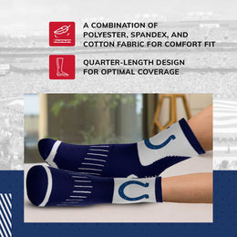 Indianapolis Colts NFL Youth Performance Quarter Length Socks - Navy
