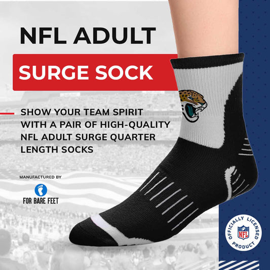 Jacksonville Jaguars NFL Performance Quarter Length Socks - Black