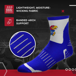 Kansas Jayhawks NCAA Youth Surge Team Mascot Quarter Socks - Royal