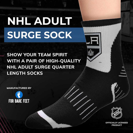 Los Angeles Kings NHL Adult Surge Team Mascot Mens and Womens Quarter Socks - Black