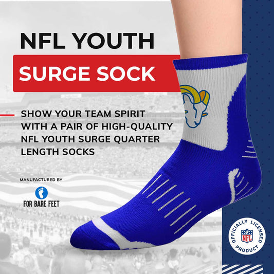 Los Angeles Rams NFL Youth Performance Quarter Length Socks - Black