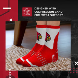 Louisville Cardinals NCAA Youth Surge Team Mascot Quarter Socks - Red