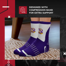 LSU Tigers NCAA Youth Surge Team Mascot Quarter Socks - Purple