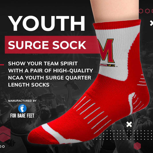 Maryland Terrapins NCAA Youth Surge Team Mascot Quarter Socks - Red