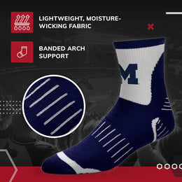 Michigan Wolverines NCAA Youth Surge Team Mascot Quarter Socks - Navy