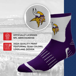 Minnesota Vikings NFL Youth Performance Quarter Length Socks - Purple