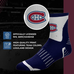 Montreal Canadiens NHL Adult Surge Team Mascot Mens and Womens Quarter Socks - Navy