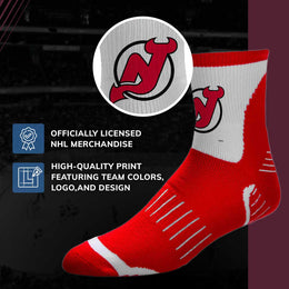 New Jersey Devils NHL Adult Surge Team Mascot Mens and Womens Quarter Socks - Red