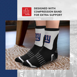 New York Giants NFL Performance Quarter Length Socks - Black