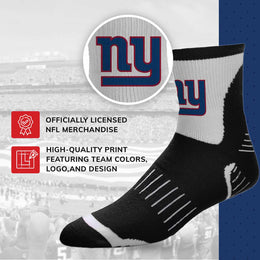 New York Giants NFL Performance Quarter Length Socks - Black