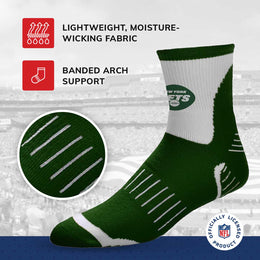 New York Jets NFL Youth Performance Quarter Length Socks - Forest Green