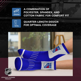 New York Rangers NHL Adult Surge Team Mascot Mens and Womens Quarter Socks - Royal