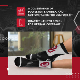 Oklahoma Sooners NCAA Youth Surge Team Mascot Quarter Socks - Black