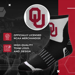 Oklahoma Sooners Adult NCAA Surge Quarter Length Crew Socks - Black