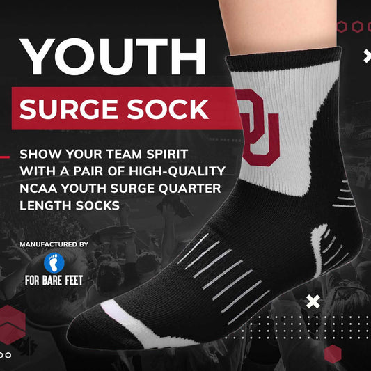 Oklahoma Sooners NCAA Youth Surge Team Mascot Quarter Socks - Black