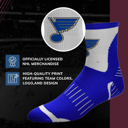 St. Louis Blues NHL Adult Surge Team Mascot Mens and Womens Quarter Socks - Royal