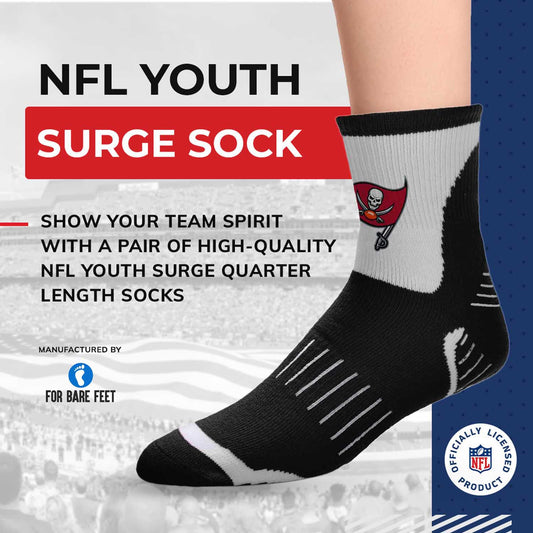 Tampa Bay Buccaneers NFL Youth Performance Quarter Length Socks - Black