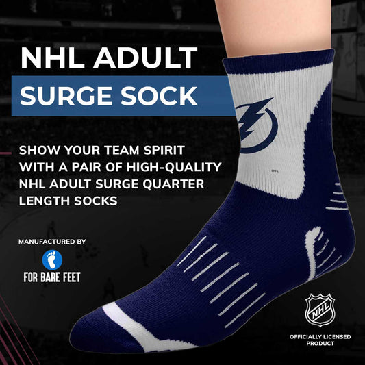 Tampa Bay Lightning NHL Adult Surge Team Mascot Mens and Womens Quarter Socks - Navy