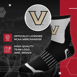 Vanderbilt Commodores Adult NCAA Surge Quarter Length Crew Socks - Black