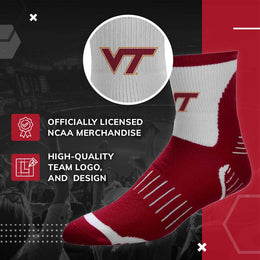 Virginia Tech Hokies Adult NCAA Surge Quarter Length Crew Socks - Maroon