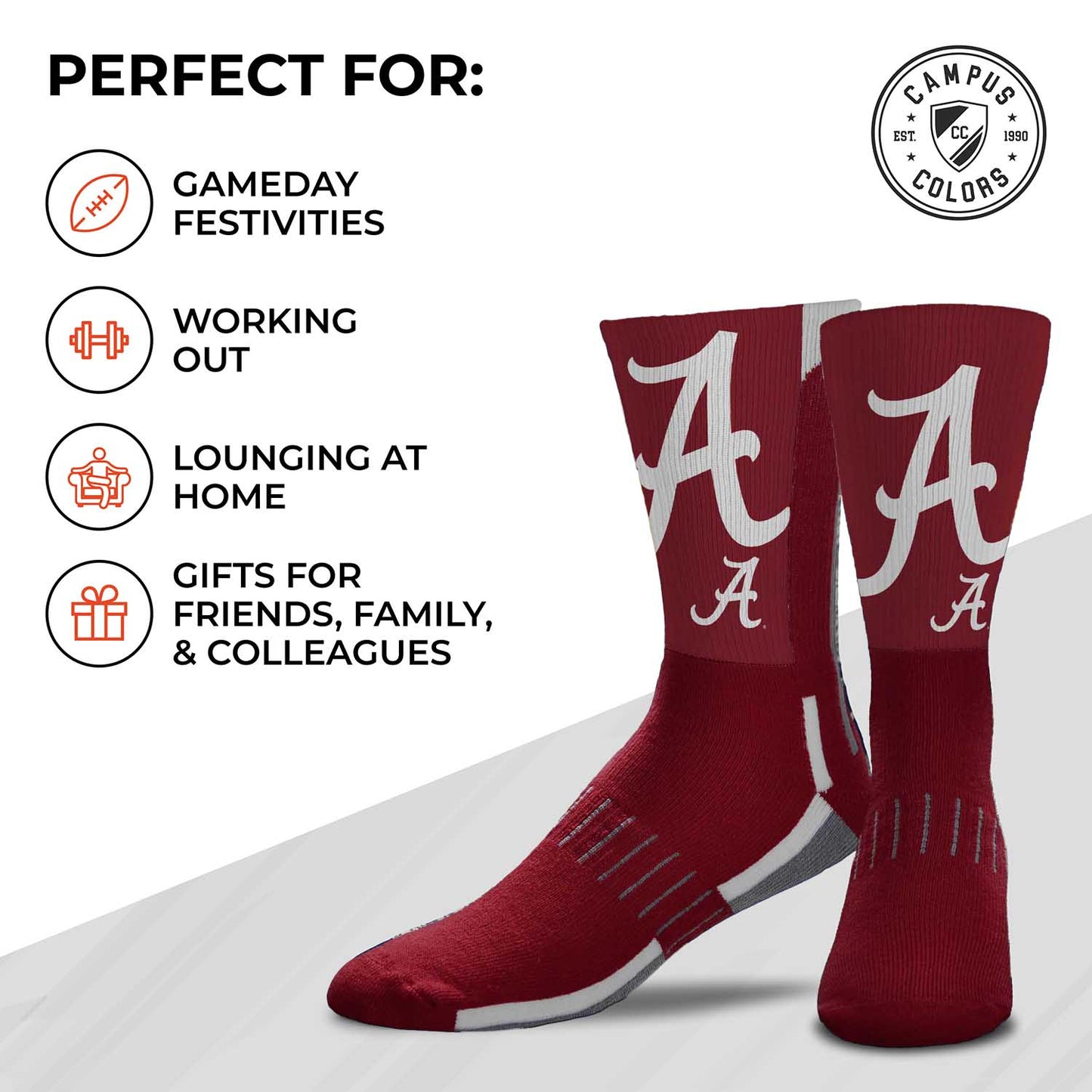 Alabama Crimson Tide NCAA Youth University Socks - Maroon