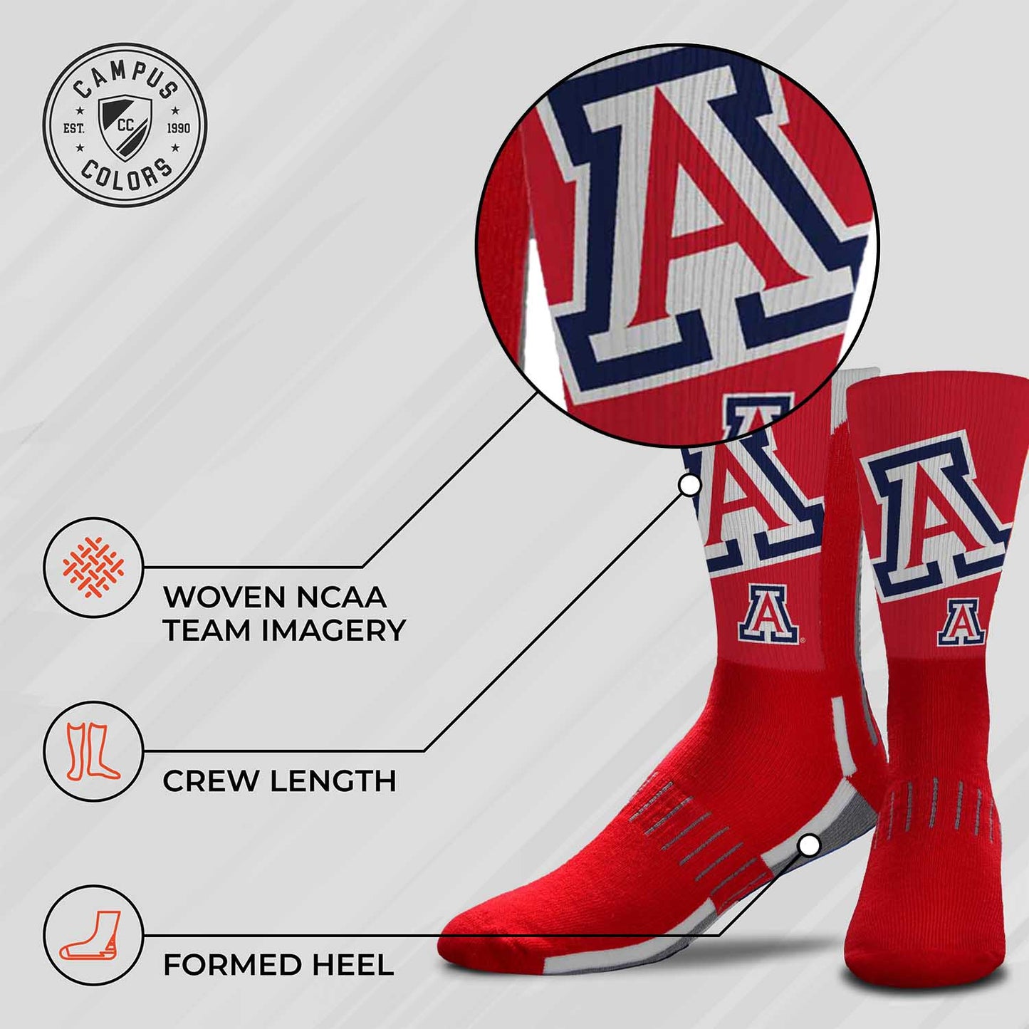 Arizona Wildcats NCAA Youth University Socks - Team Color