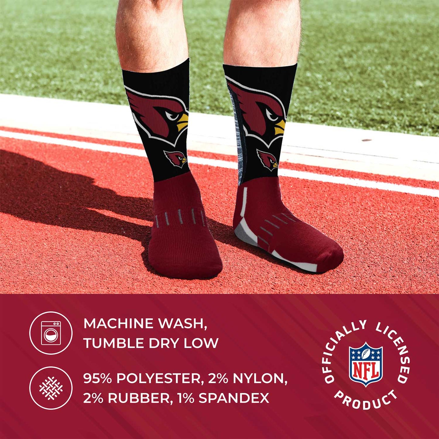 Arizona Cardinals NFL Youth V Curve Socks - Maroon