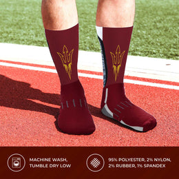 Arizona State Sun Devils NCAA Adult State and University Crew Socks - Garnet