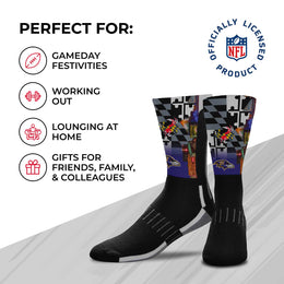 Baltimore Ravens NFL Adult Zoom Location Crew Socks - Black