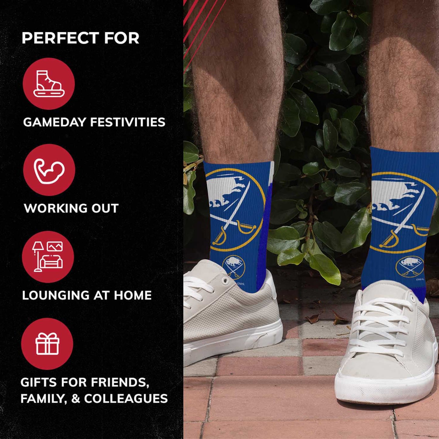 Buffalo Sabres Youth NHL Zoom Curve Team Crew Socks - Royal