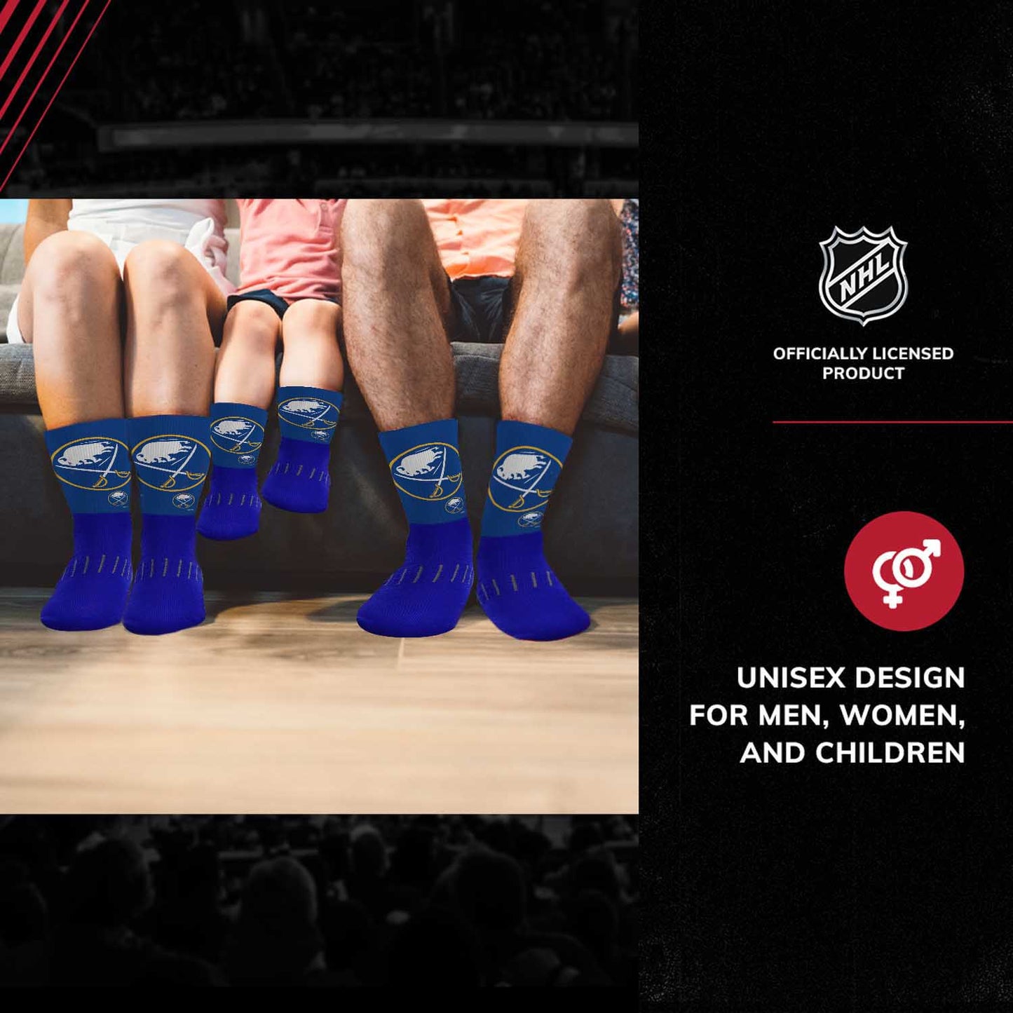 Buffalo Sabres Youth NHL Zoom Curve Team Crew Socks - Royal
