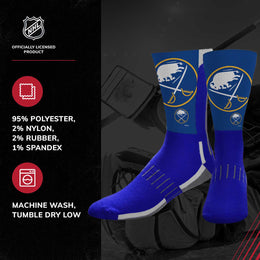 Buffalo Sabres Youth NHL Zoom Curve Team Crew Socks - Royal