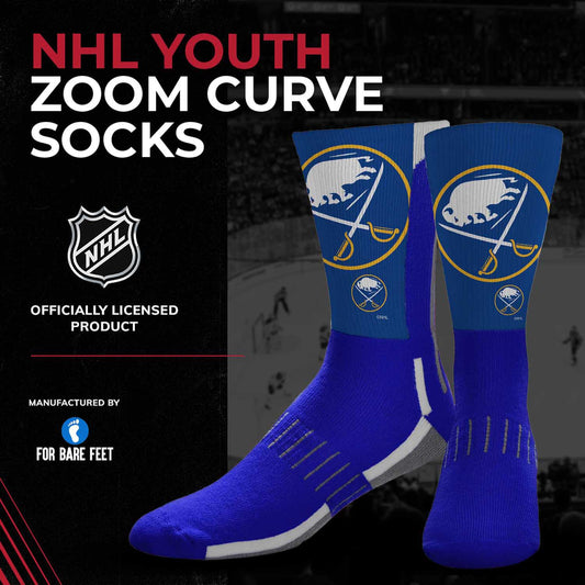 Buffalo Sabres Youth NHL Zoom Curve Team Crew Socks - Royal